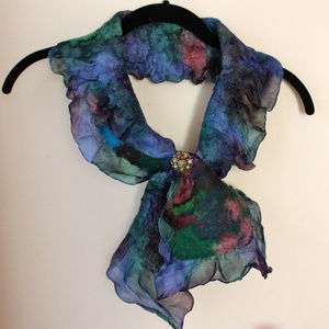 Nuno Felted Scarf: Handmade, Merino Wool and Silk